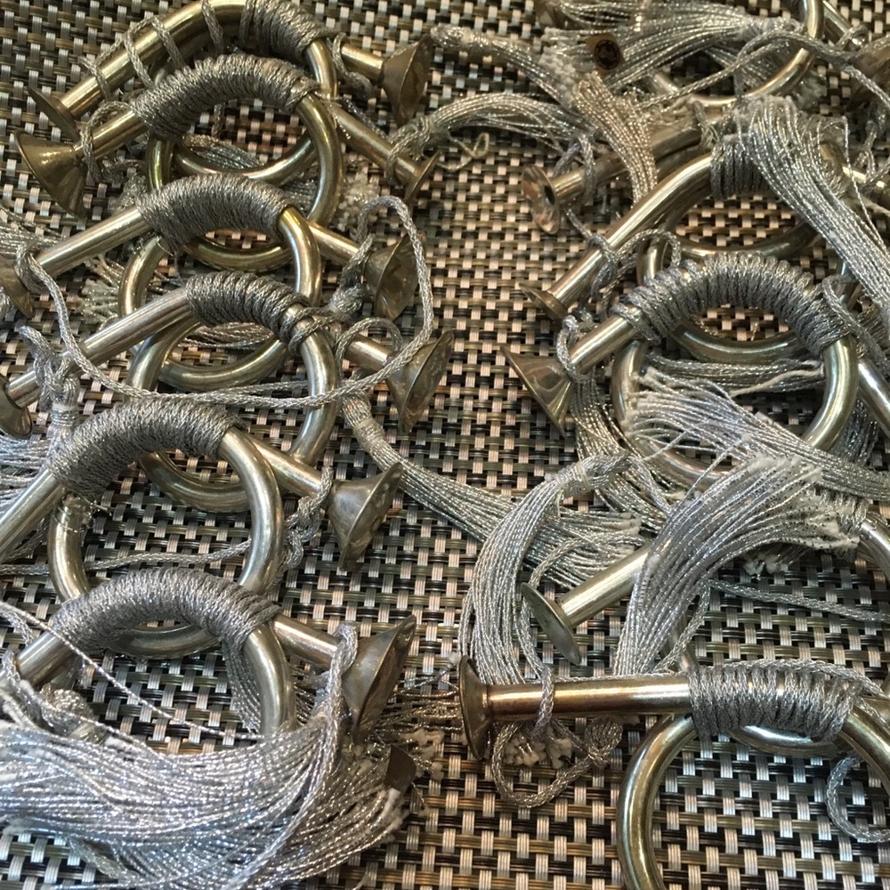 Holiday/Christmas brass horns, set of 12
